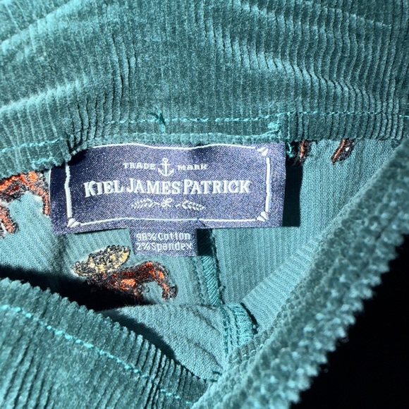 Kiel James Patrick Corduroy Overall Dress with Embroidered Moose Details - Picture 3 of 6